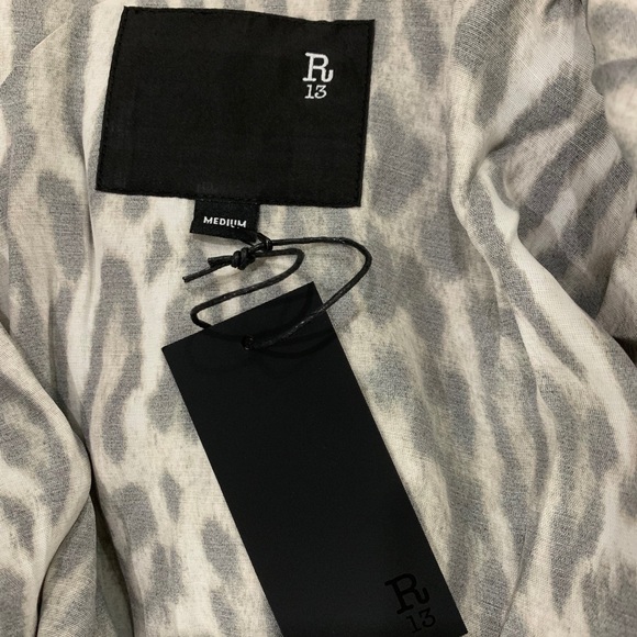 R13 Smoking Robe With Piping in Leopard Size M - Picture 7 of 7